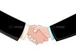 Illustrated Businessmen Handshaking